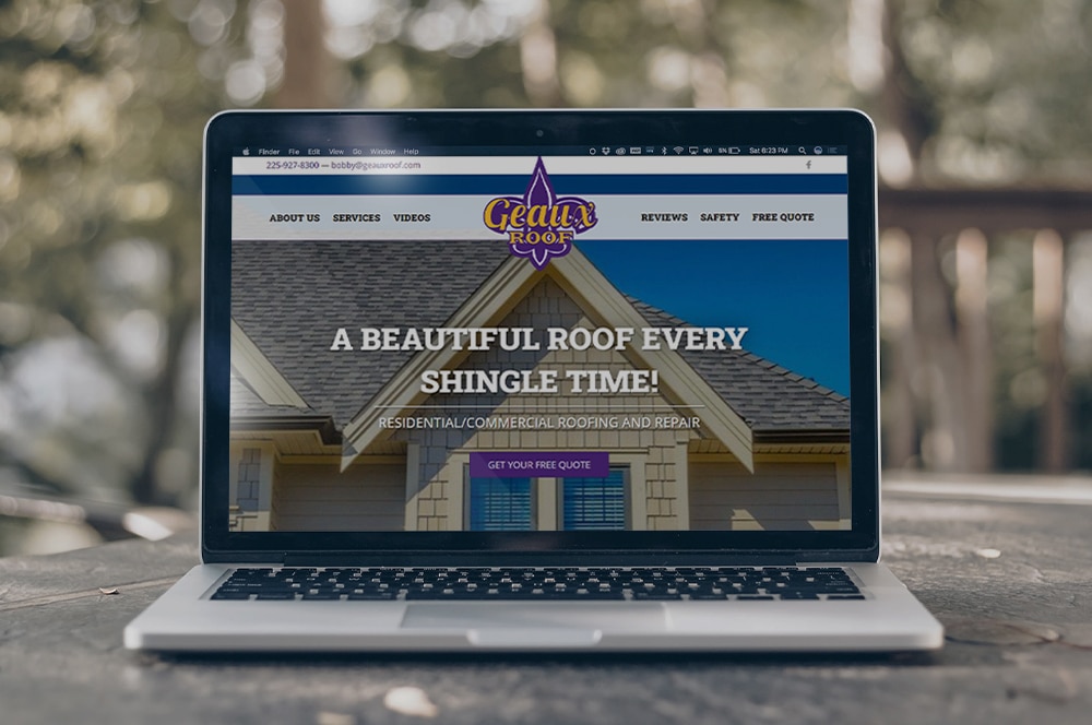 Geaux roof website design