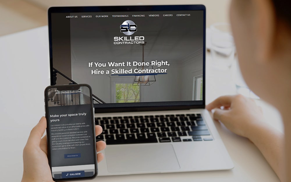 Skilled contractors mobile-friendly website design