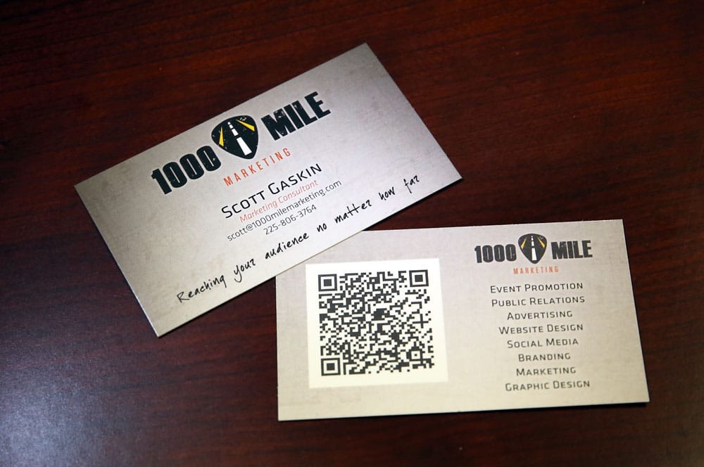 Thousand Mile Marketing business card design