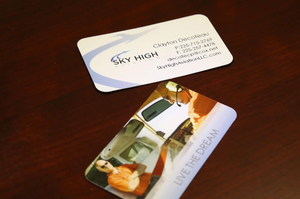 Sky High Aviation business card design